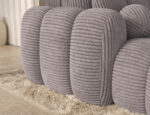 Ecksofa Covelion mit Schlaffunktion und Bettkasten, hellgrauer Samt, linksseitig – Bild 8