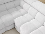 Ecksofa Carmenn mit Schlaffunktion, Bettkasten und verstellbaren Kopfstützen, weißer Bouclé, linksseitig – Bild 10