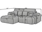 Ecksofa Covelion mit Schlaffunktion und Bettkasten, hellgrauer Samt, linksseitig – Bild 11