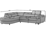Ecksofa Vesteria mit Schlaffunktion und Bettkasten, hellbraunes Bouclé, linksseitig – Bild 11