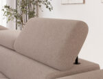 Ecksofa Vesteria mit Schlaffunktion und Bettkasten, hellbraunes Bouclé, linksseitig – Bild 10