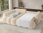 Ecksofa Cozion mit Schlaffunktion und Bettkasten, beiger Chenille, linksseitig – Bild 6