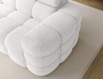 Ecksofa Carmenn mit Schlaffunktion, Bettkasten und verstellbaren Kopfstützen, weißer Bouclé, linksseitig – Bild 8