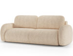 Schlafsofa Avuela mit Bettkasten, Chenille Hellbeige – Bild 3