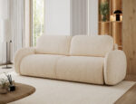 Schlafsofa Avuela mit Bettkasten, Chenille Hellbeige – Bild 4