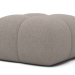 Gepolsterter Pouf Covio, beiges Bouclé