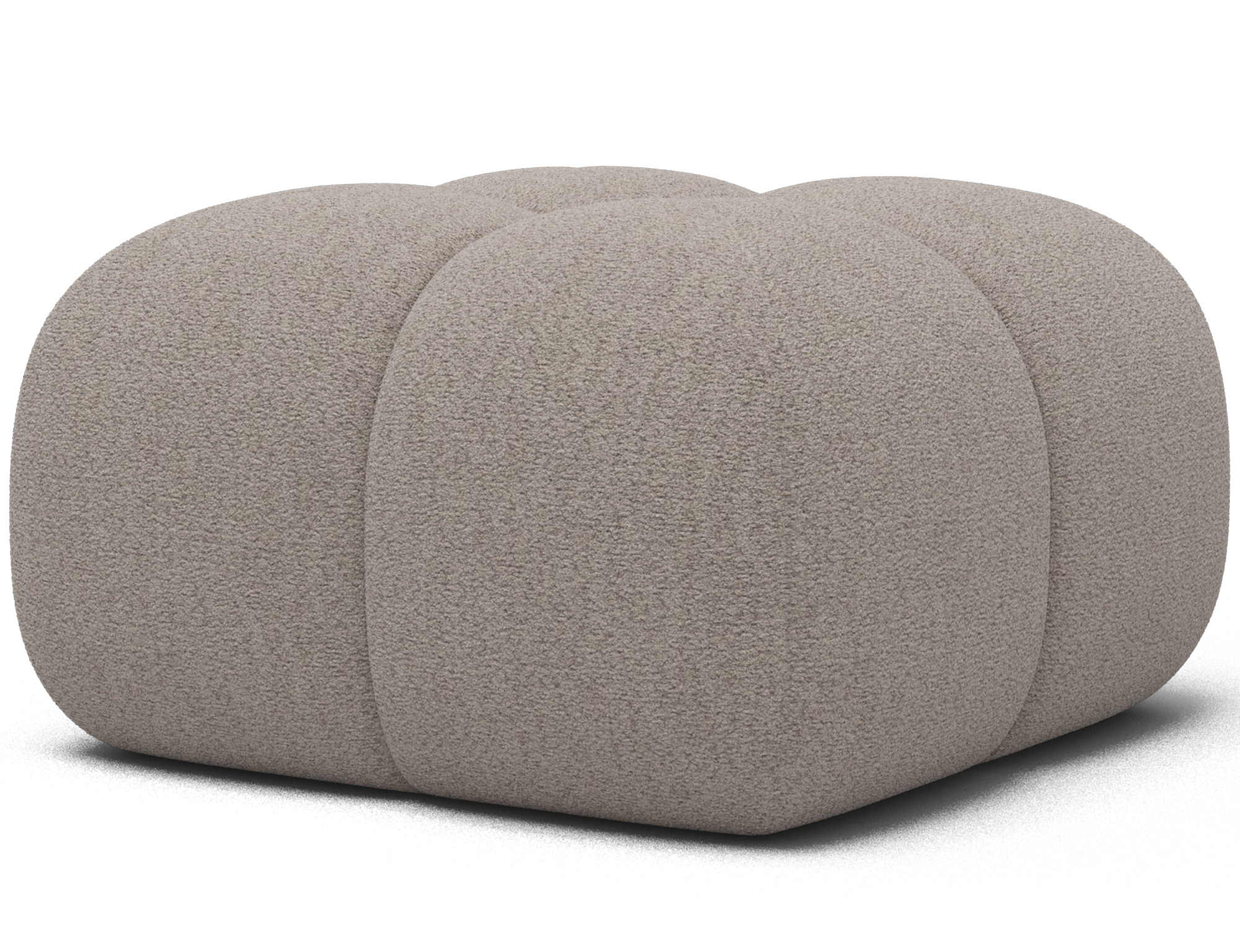 2fa4ab3b-d7ef-4ece-3763-08dedcf03f9f Gepolsterter Pouf Covio, beiges Bouclé – Bild 1