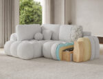 Ecksofa Cozion mit Schlaffunktion und Bettkasten, beiger Chenille, linksseitig – Bild 12