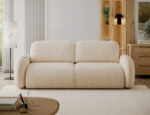 Schlafsofa Avuela mit Bettkasten, Chenille Hellbeige – Bild 2