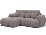 Ecksofa Covelion mit Schlaffunktion und Bettkasten, hellgrauer Samt, linksseitig – Bild 3