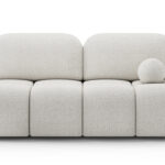 Nuwia Sofa mit Schlaffunktion und Bettkasten, weißes Bouclé