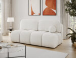 Nuwia Sofa mit Schlaffunktion und Bettkasten, weißes Bouclé – Bild 4