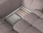 Ecksofa Covelion mit Schlaffunktion und Bettkasten, hellgrauer Samt, linksseitig – Bild 7