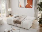 Nuwia Sofa mit Schlaffunktion und Bettkasten, weißes Bouclé – Bild 6