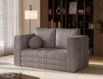 Schlafsofa Kastol, hellgrauer Samt – Bild 4