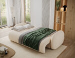 Schlafsofa Avuela mit Bettkasten, Chenille Hellbeige – Bild 6