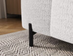 Gesteppter Pouf Ferivo auf Füßen, weißer Bouclé – Bild 6