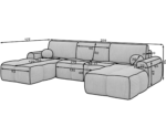 Ecksofa Vianetto mit Schlaffunktion und Bettkasten, beiger Bouclé, universell – Bild 11