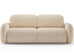 Schlafsofa Avuela mit Bettkasten, Chenille Hellbeige