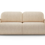 Schlafsofa Avuela mit Bettkasten, Chenille Hellbeige