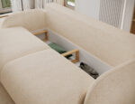 Schlafsofa Avuela mit Bettkasten, Chenille Hellbeige – Bild 7