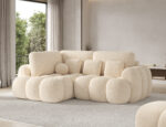 Ecksofa Cozion mit Schlaffunktion und Bettkasten, beiger Chenille, linksseitig – Bild 4