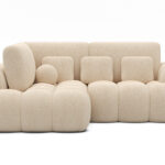 Ecksofa Cozion mit Schlaffunktion und Bettkasten, beiger Chenille, linksseitig