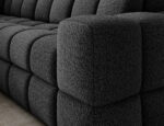 Ecksofa Bronon mit Schlaffunktion und Bettkasten, dunkelgraues Bouclé, linksseitig – Bild 10