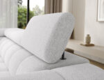 Ecksofa Carmenn mit Schlaffunktion, Bettkasten und verstellbaren Kopfstützen, weißer Bouclé, linksseitig – Bild 9