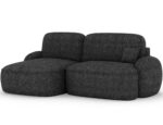Ecksofa Tesalia mit Schlaffunktion und Bettkasten, dunkelgraßes Bouclé, linksseitig – Bild 3