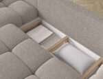Ecksofa Vianetto mit Schlaffunktion und Bettkasten, beiger Bouclé, universell – Bild 7