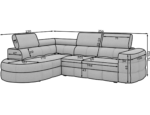 Ecksofa Carmenn mit Schlaffunktion, Bettkasten und verstellbaren Kopfstützen, weißer Bouclé, linksseitig – Bild 11