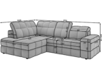 Ecksofa Bronon mit Schlaffunktion und Bettkasten, dunkelgraues Bouclé, linksseitig – Bild 12