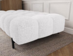 Gesteppter Pouf Ferivo auf Füßen, weißer Bouclé – Bild 5