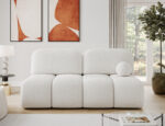 Nuwia Sofa mit Schlaffunktion und Bettkasten, weißes Bouclé – Bild 2