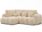 Ecksofa Cozion mit Schlaffunktion und Bettkasten, beiger Chenille, linksseitig – Bild 3