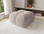 Gepolsterter Pouf Covio, beiges Bouclé – Bild 2