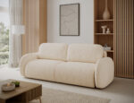 Schlafsofa Avuela mit Bettkasten, Chenille Hellbeige – Bild 5